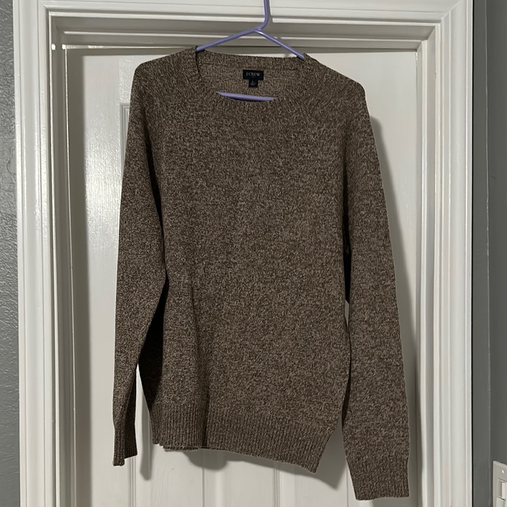 J. Crew Tan Crewneck Sweater Classic Knit